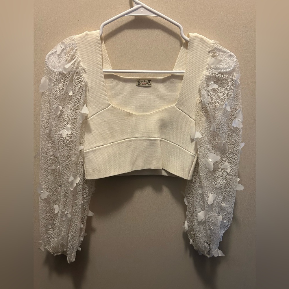 FP Intimately Cropped Long Sleeved Top